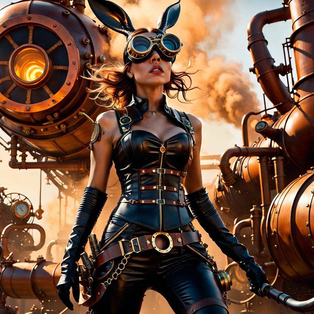 Girl's Steelpunk Descent into Clockwork Fantasy World