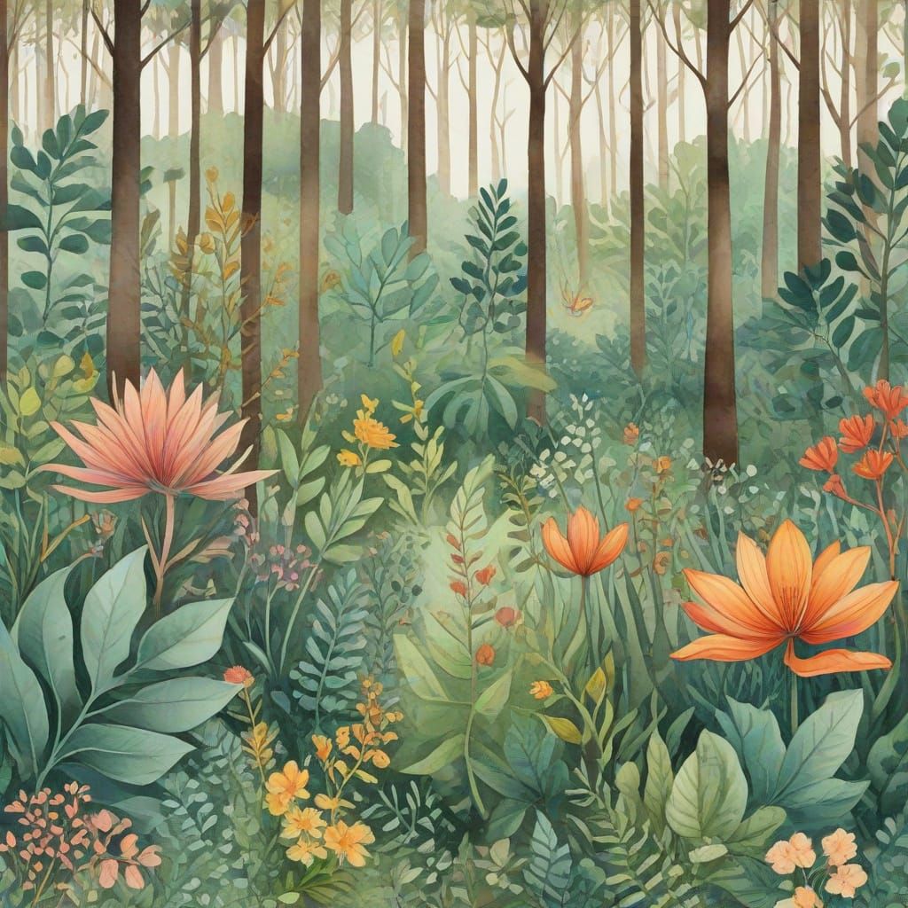 Whimsical Watercolor Botanical Wonderland