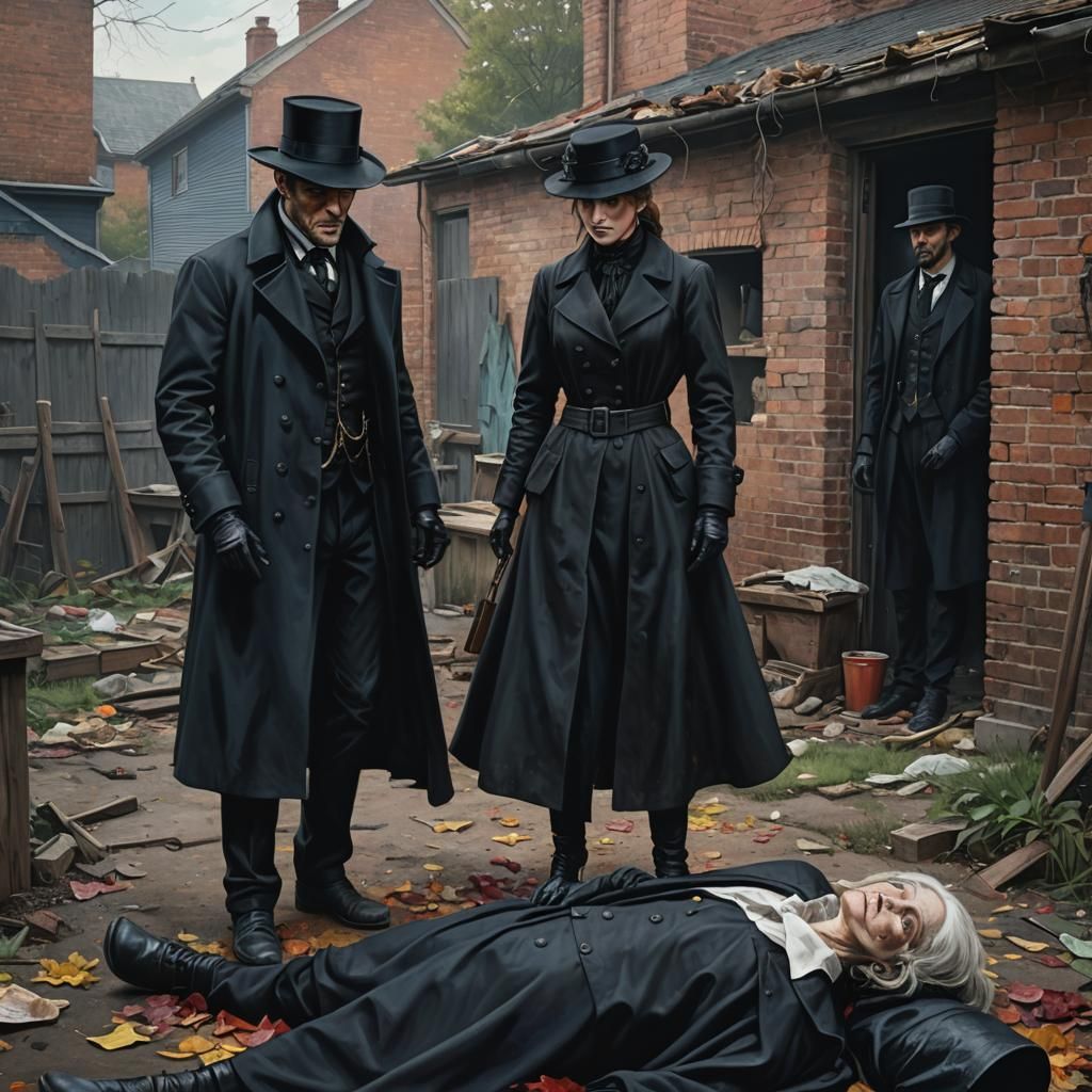 Jack the Ripper in a backyard