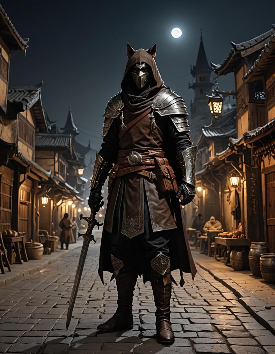 Khajiit Rogue in Medieval Fantasy Neighborhood
