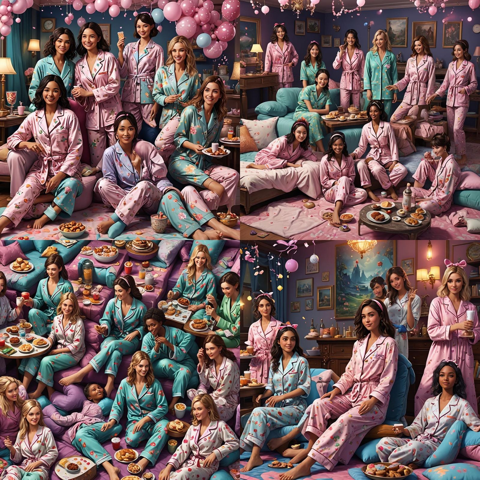 Elegant Pajama Party Invitation Design in Detailed Matte Pai...