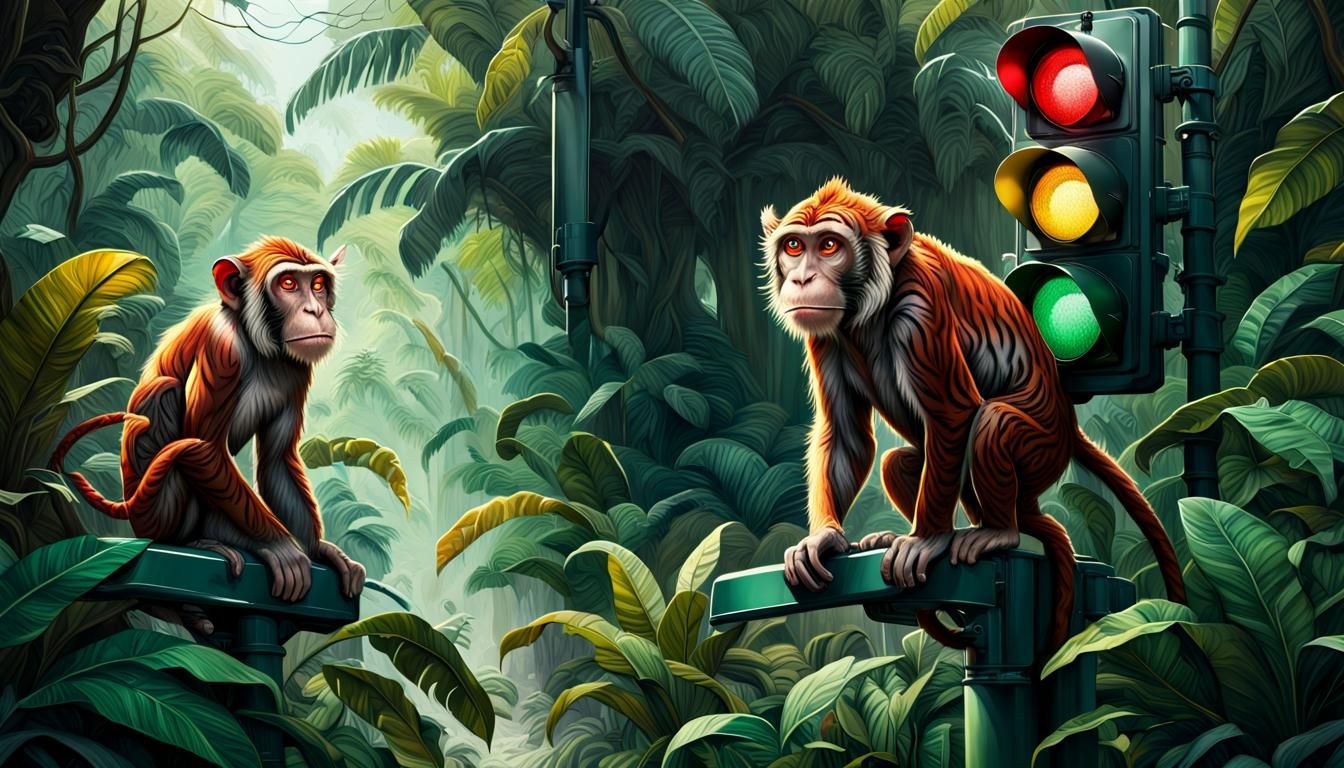 Jungle Traffic Light: Monkeys Go, Tigers Stop