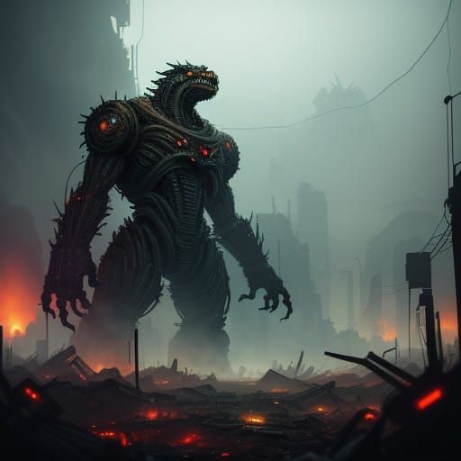 Cyberpunk Abomination Born from Wreckage of Retro Gaming