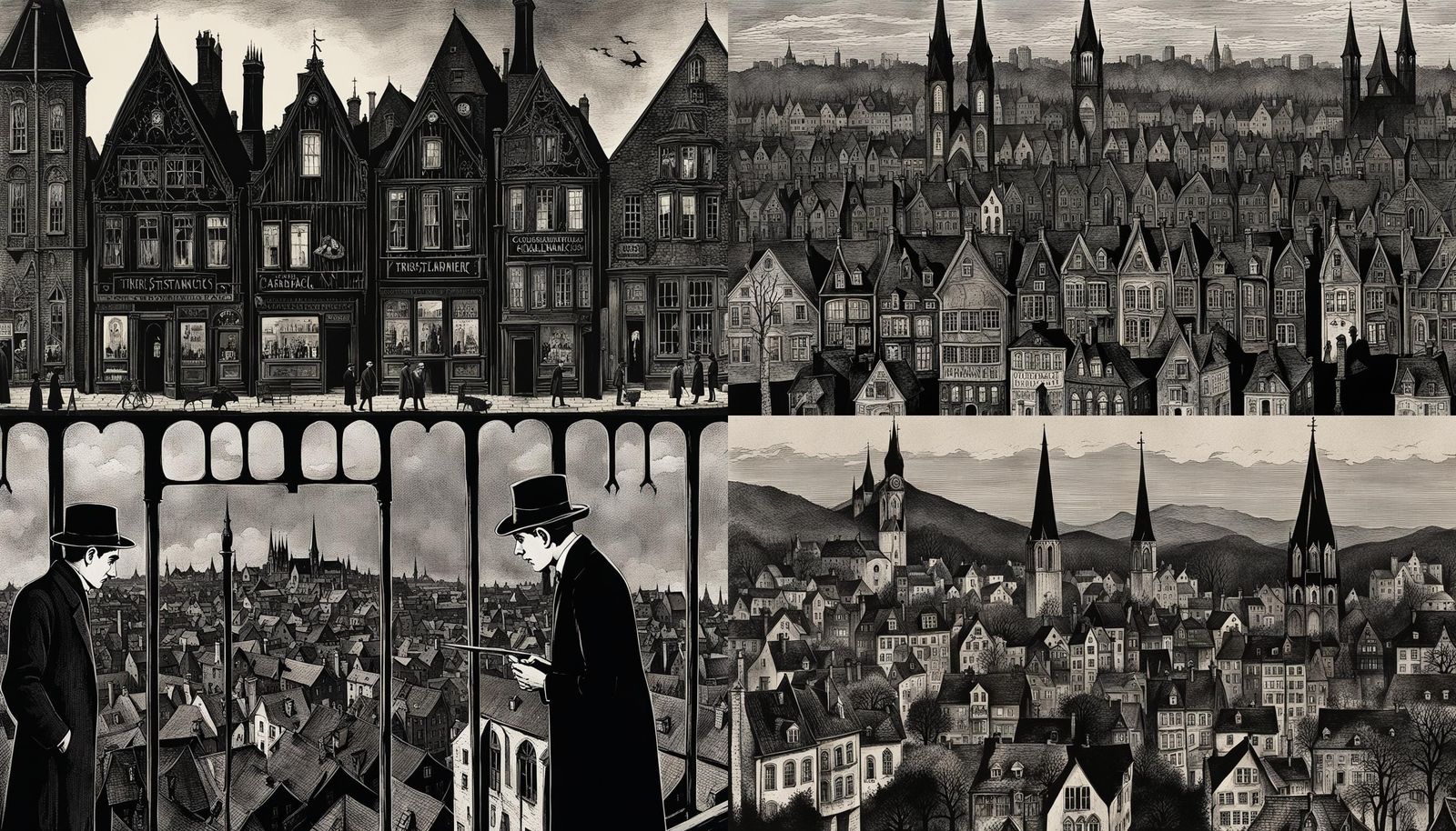 Gothic Town Design by Kafka, Gorey, and Lang