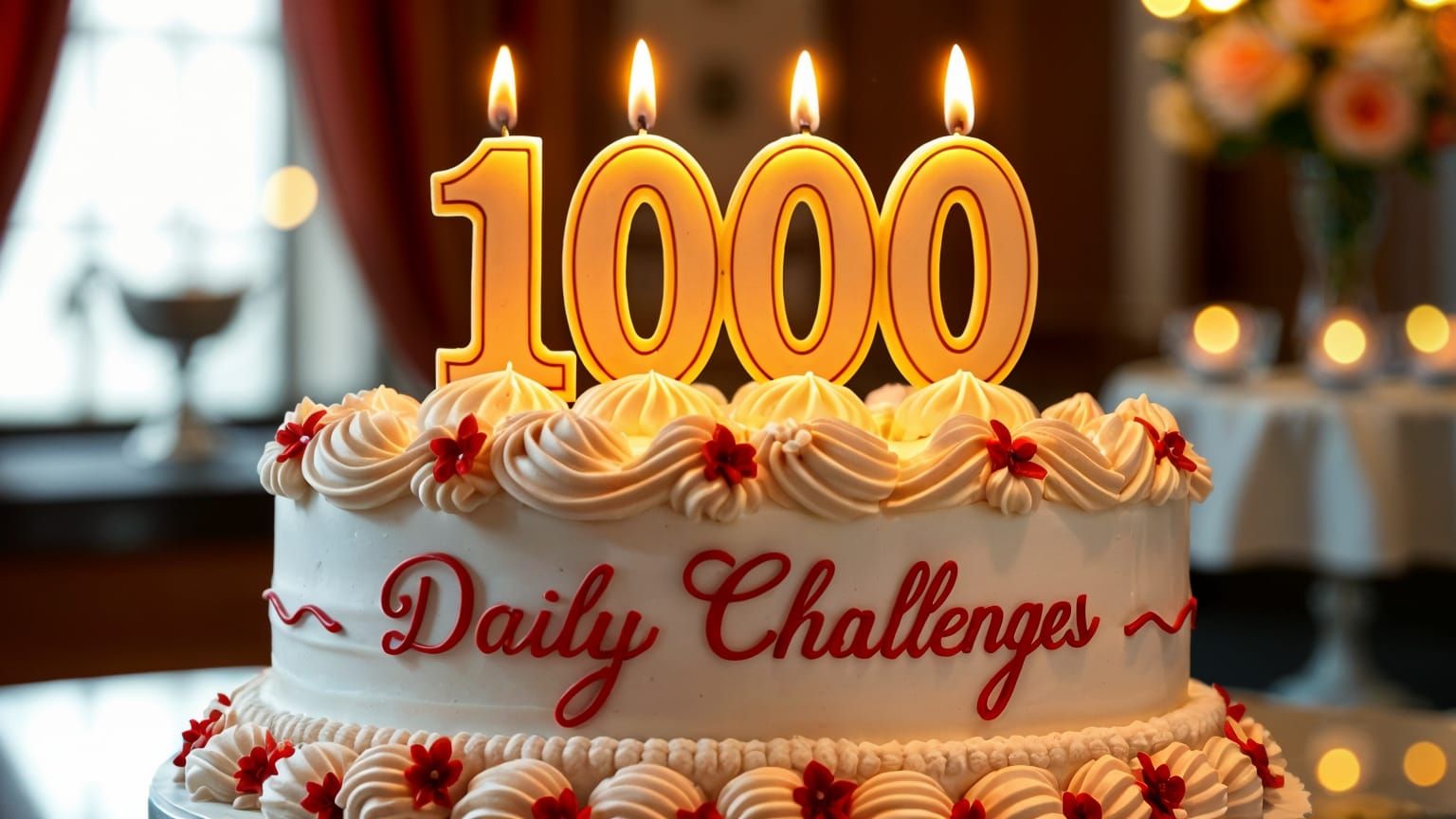 Extravagant Birthday Cake with 1000 Candles