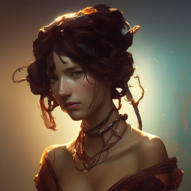 Bohemian Portrait in Digital Art Style