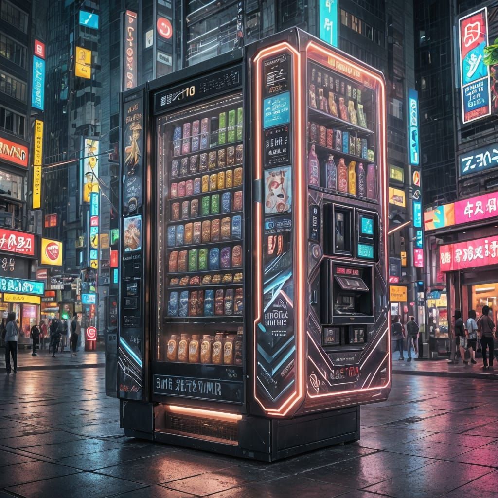 Futuristic Vending Machine: 3D Anime Art