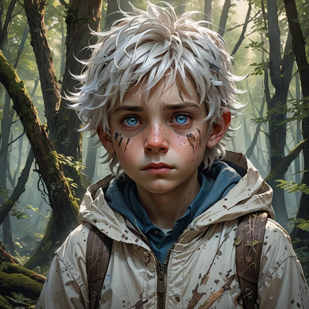 Lost Boy Portrait in Hyperdetailed Art Style