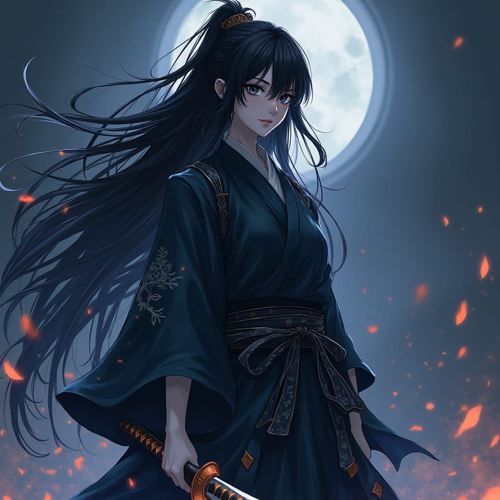 Ash Hashira Anime Warrior in Kimetsu no Yaiba Style