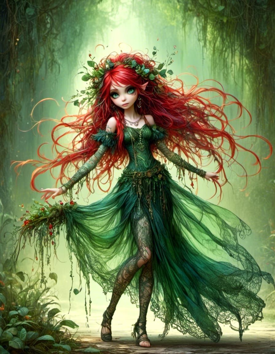 <lora:Punky Pixie:1.0> <lora:Wild Child:1.0> A beautiful, fu...