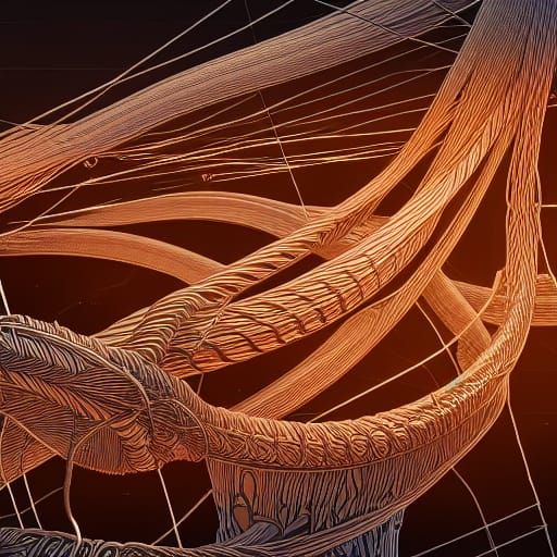 Intricate Infinite Wire Network in Cel-Shaded 3D