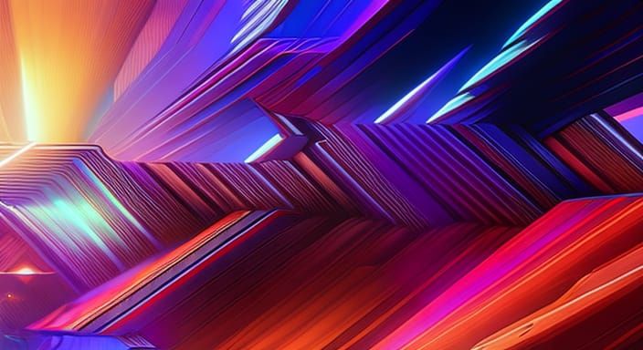 Radiant Geometric Fantasy Art in Digital Painting Style