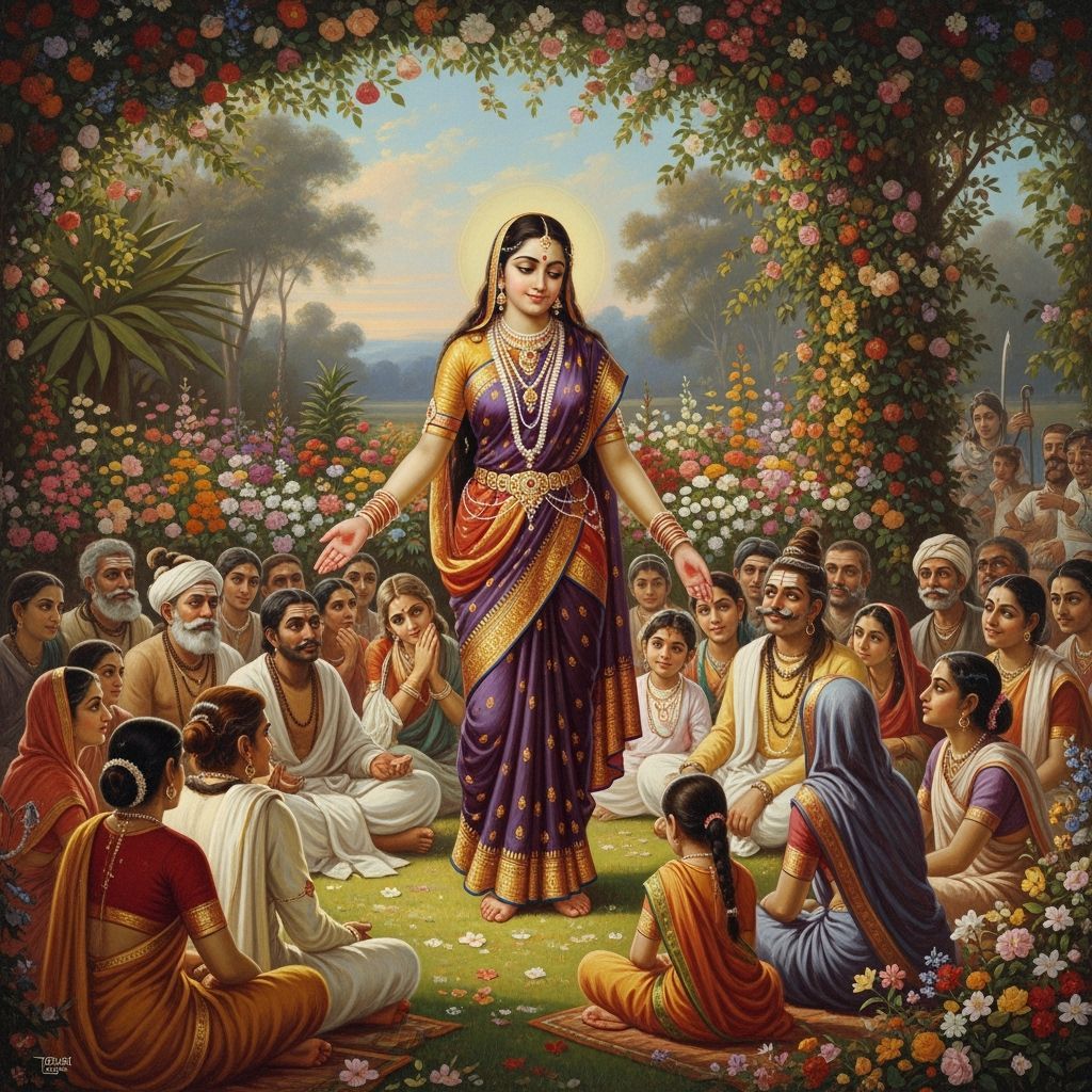 Parvati Explains Shivji in Flower Garden