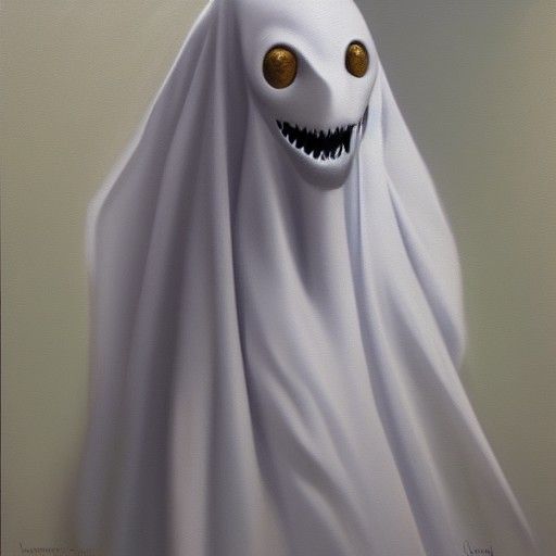 Cartoon Ghost in Oil Painting Style