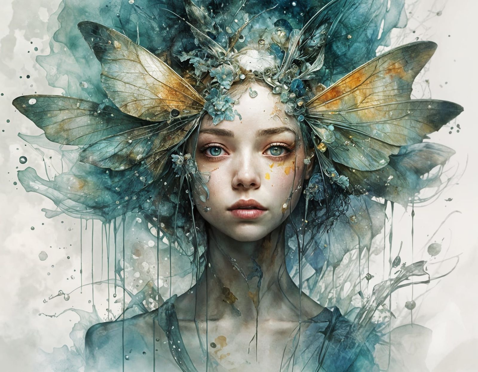 Otherworldly Fairy in Ethereal Fantasy Landscape