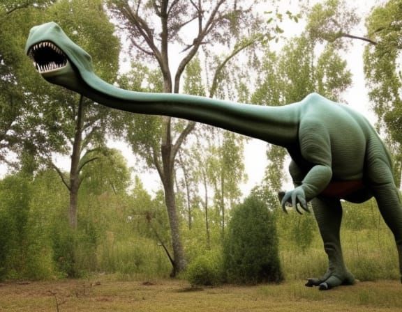 Trees Giving Birth to Dinosaurs: An AI Vision