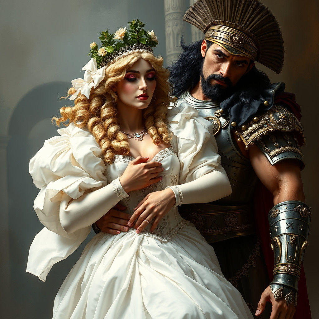 Roman Soldier Captive Bride in Frank Frazetta Style