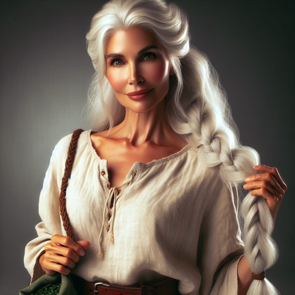 Fantasy Woman with Braid in D&D Style