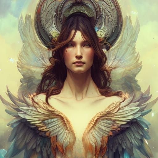 Heavenly Winged Creature Amidst Million Stars