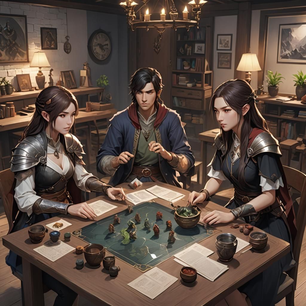 D&D Night: Anime-Style 3D Art of Friends Gaming