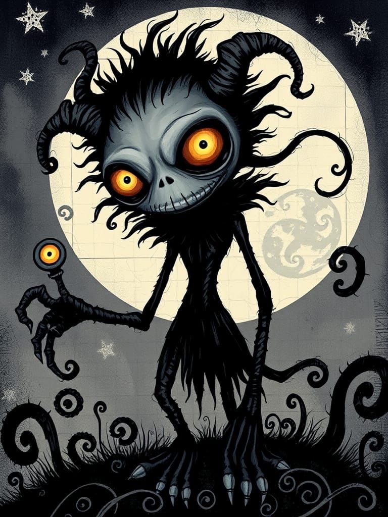 Whimsical Monster Inspired by Dark Fantasy Animation