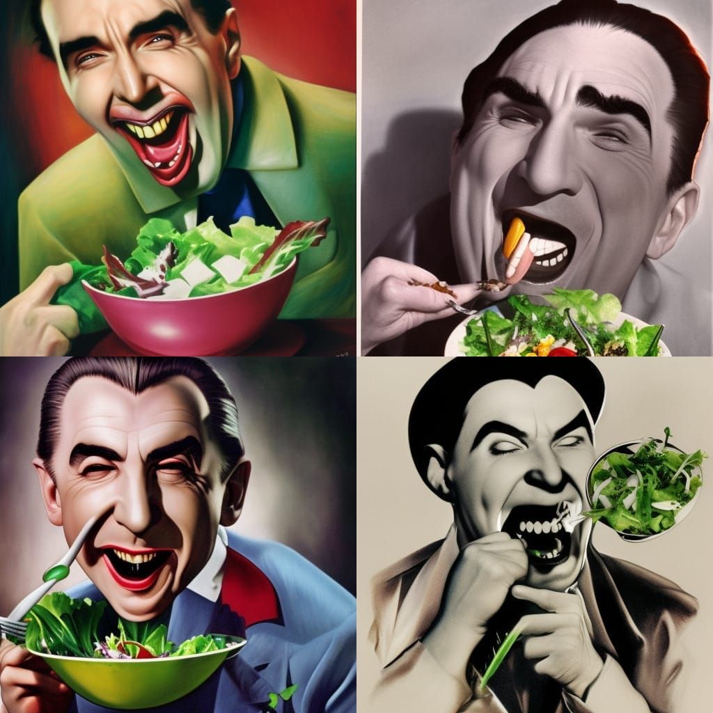 Hyperrealistic Portrait of Bela Lugosi Laughing