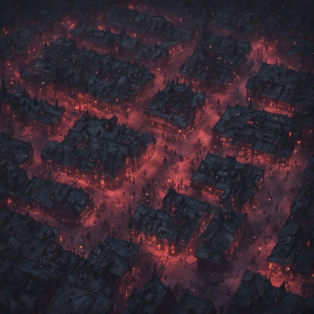 Gothic City Map in Vampire Masquerade Style