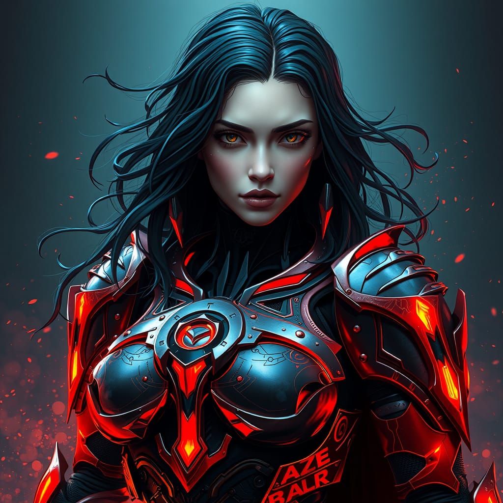 Cyborg Woman in Gothic Armor: Detailed Portrait