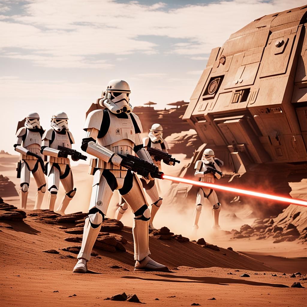 Clone Troopers and Jedi Battle on Geonosis