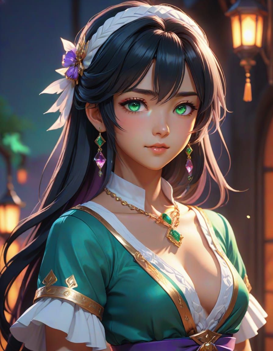 Anime Portrait of Esmeralda in Vibrant 3D Style