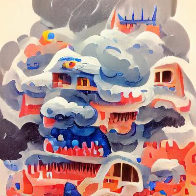 Weather Fortress: Detailed Gouache Painting