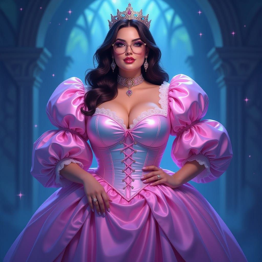 Plus-Size Princess in Iridescent Gown