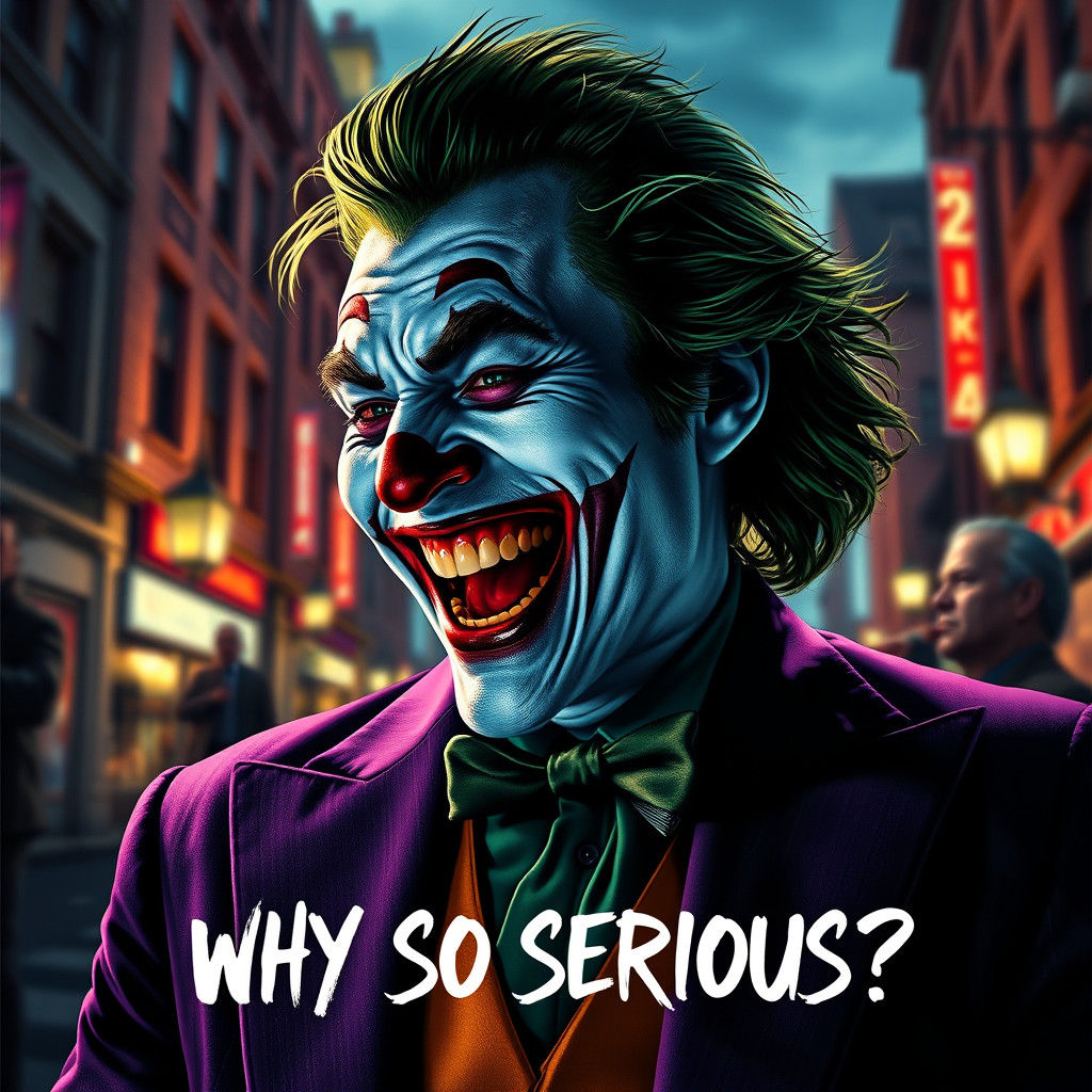 Laughing Joker Movie Poster in Gotham