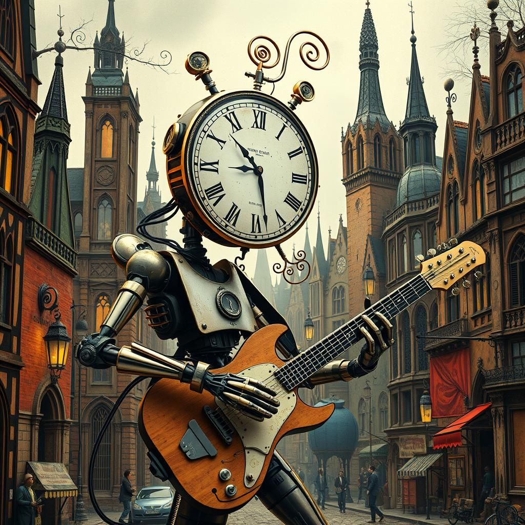 Surreal Biopunk Robot Jazz Fusion in 3D