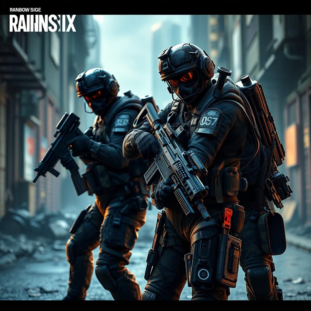 Rainbow Six Siege Operatives in Dystopian City