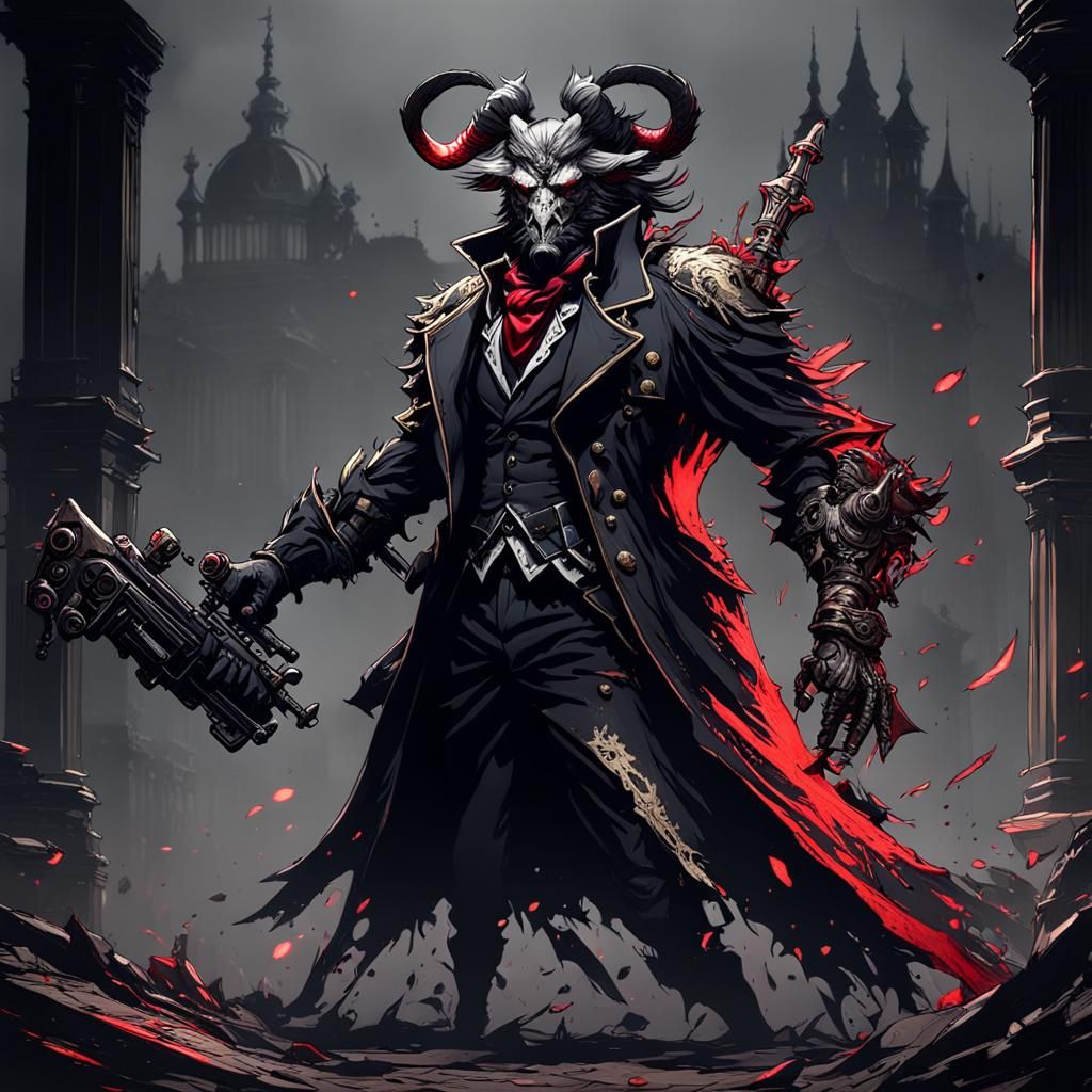 Bloodborne Hunter Fused with Arsene and Minotaur