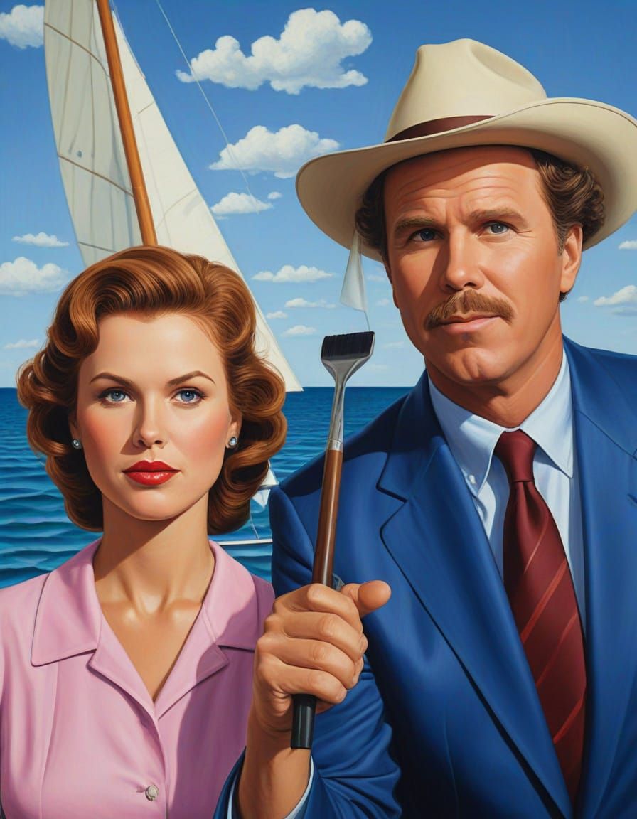 Will Ferrell and John C. Reilly in a Humorous Pop Art Oil Pa...