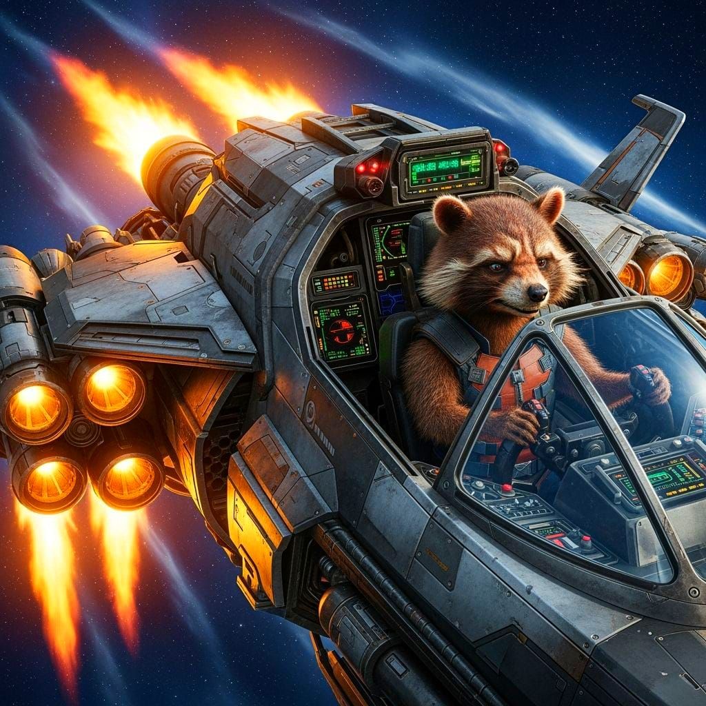 Rocket on a rocket ship