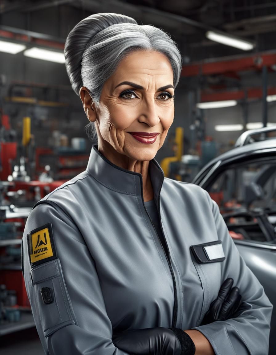 Middle Eastern Woman Car Mechanic in Shop