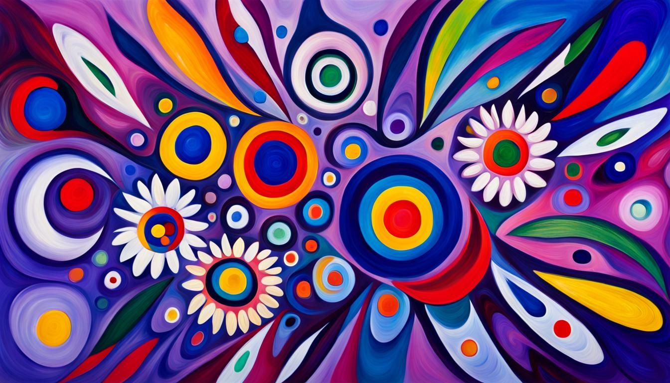 Spinning Daisy Stars in Impasto Oil Paint