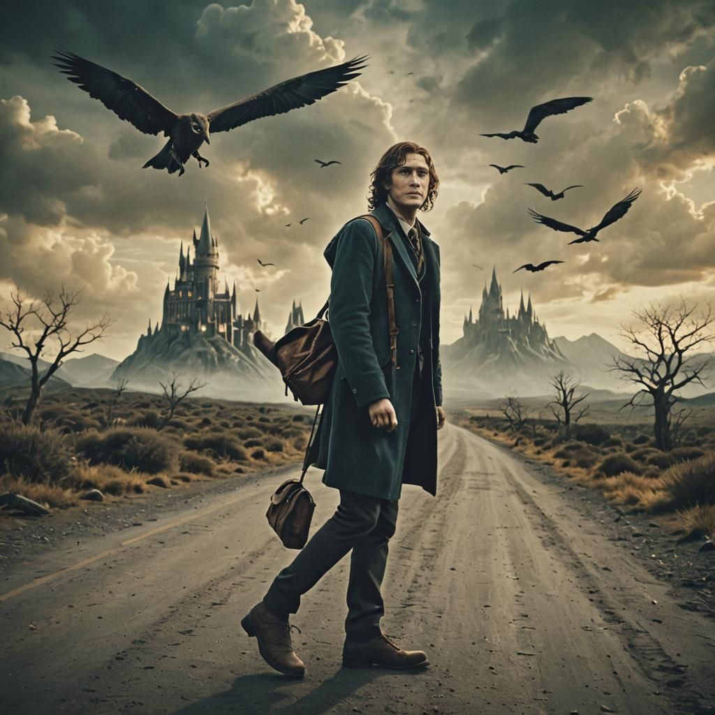 Young Dumbledore's Journey: A Cinematic Movie Poster