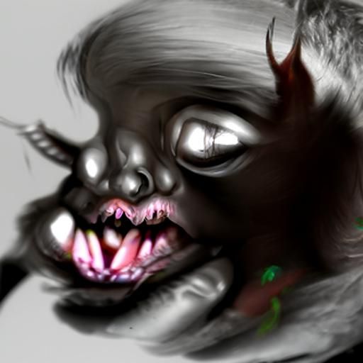 Horror Demon Child's Drawing in 8K Resolution