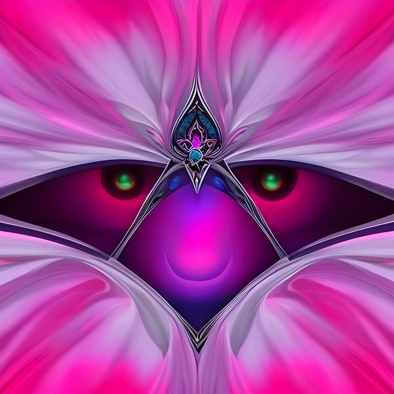 Symmetrical Flower Portal with Cat's Eye