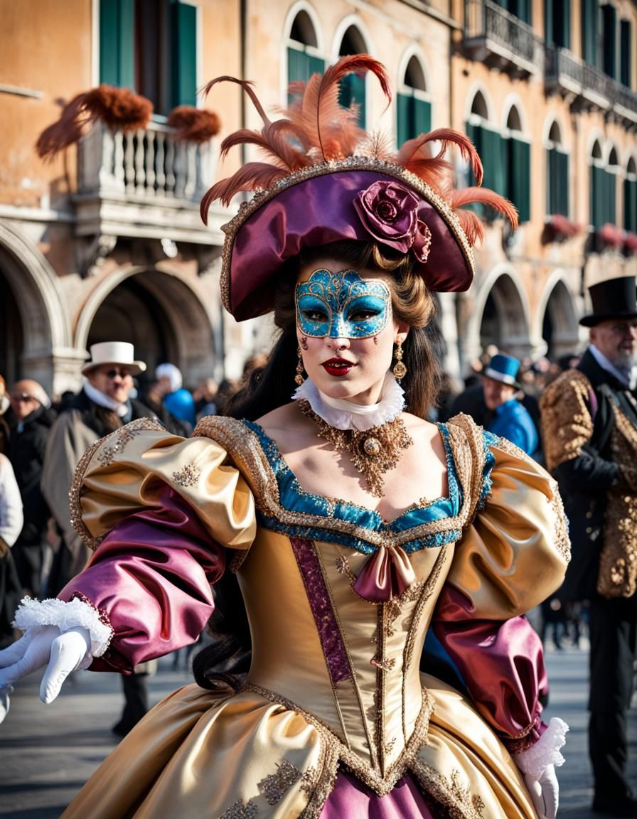 Vibrant Venetian Carnival Scene