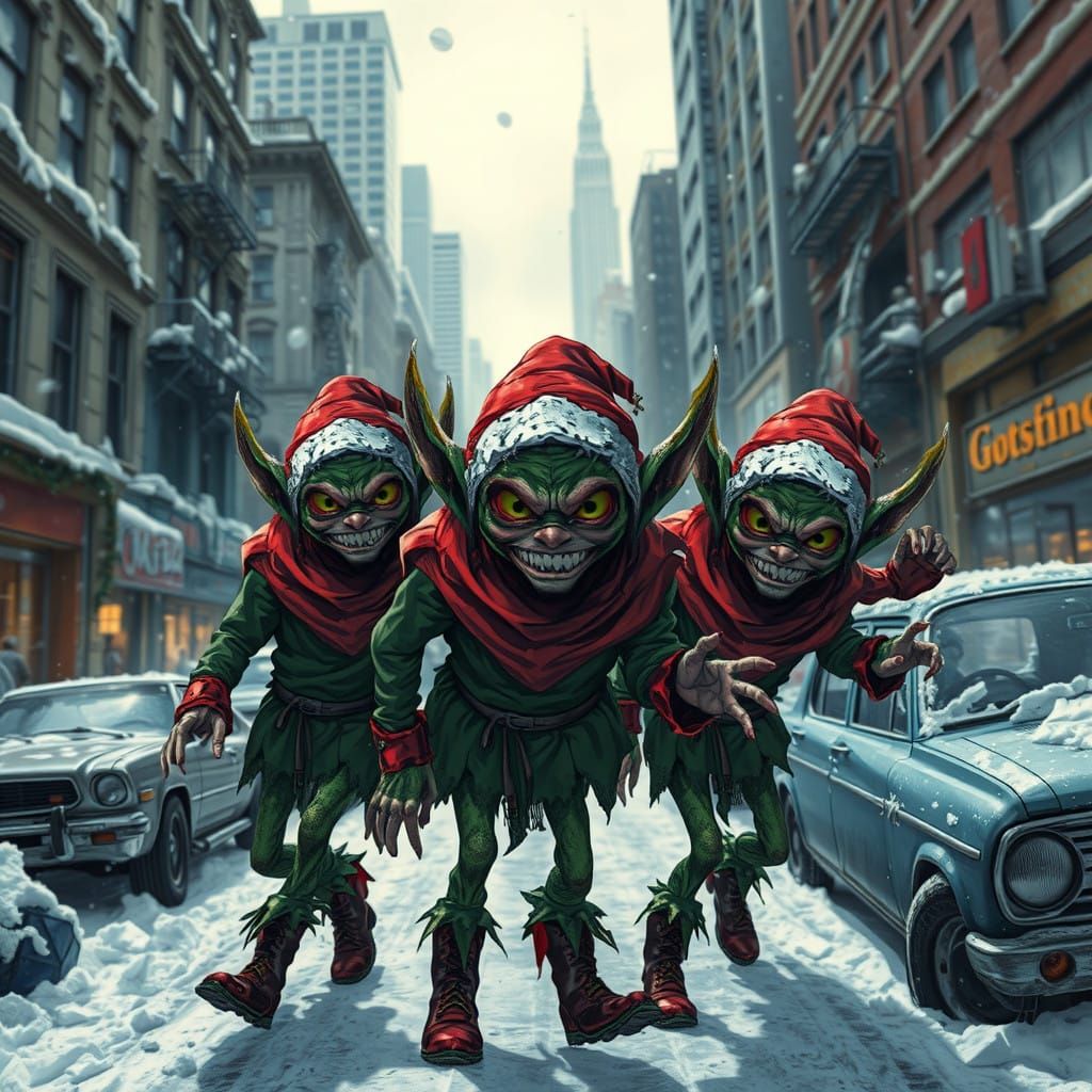 Dark Christmas Elves Unleash Chaos on City Streets