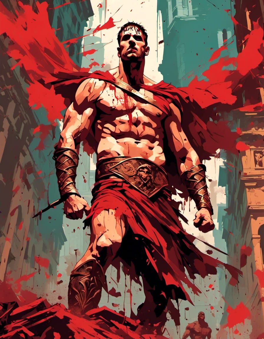 Vampire Gladiator Portrait in Roman Ludus