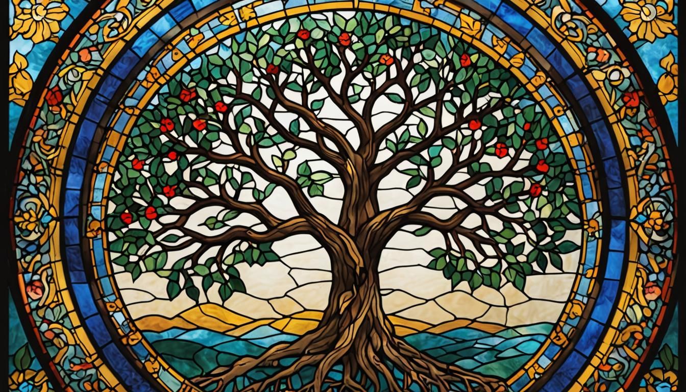 Stained Glass Tree of Life Image