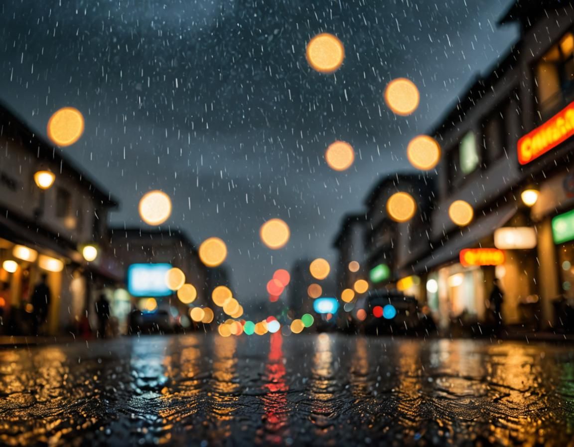 Heavy Rain in Professional Photography Style