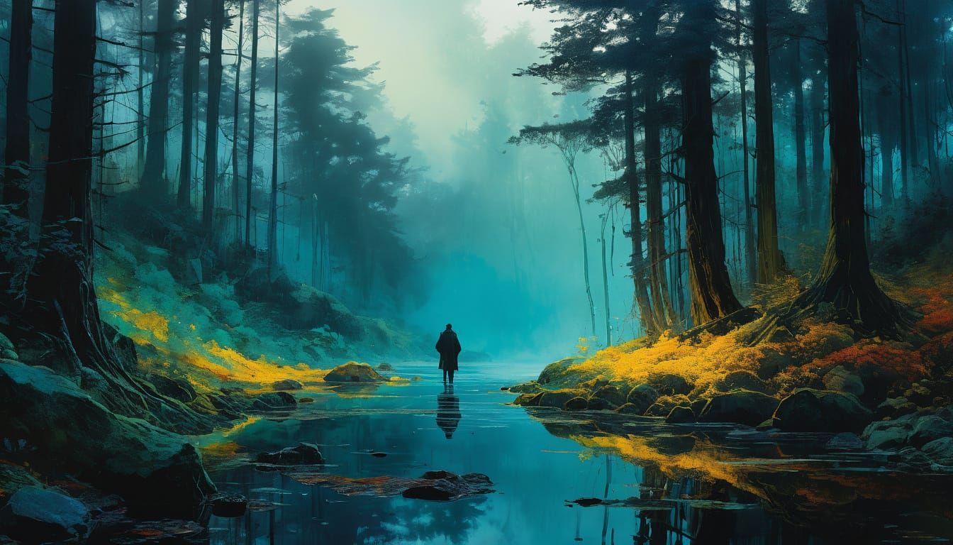 Dreamy Summer Landscape in Intricate Matte Painting Style