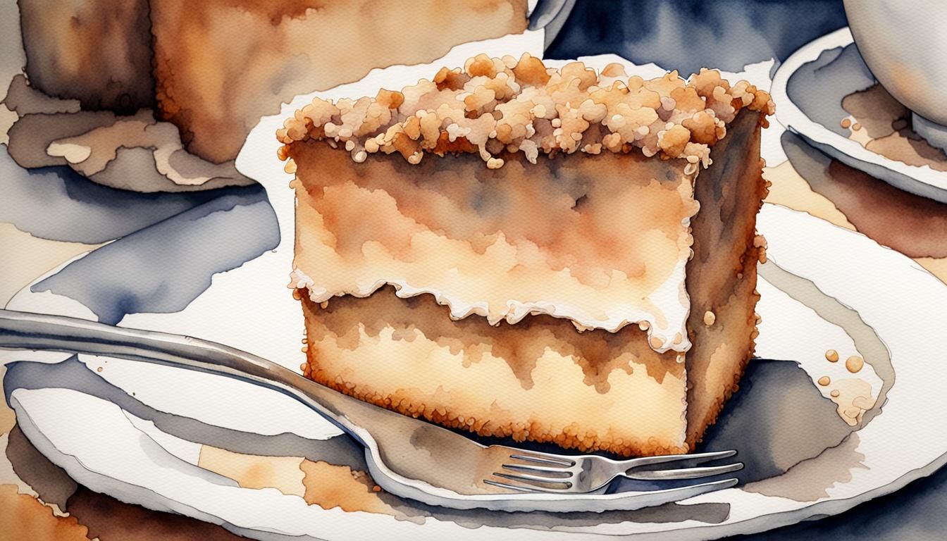 crumb cake :: watercolor art :: fine details